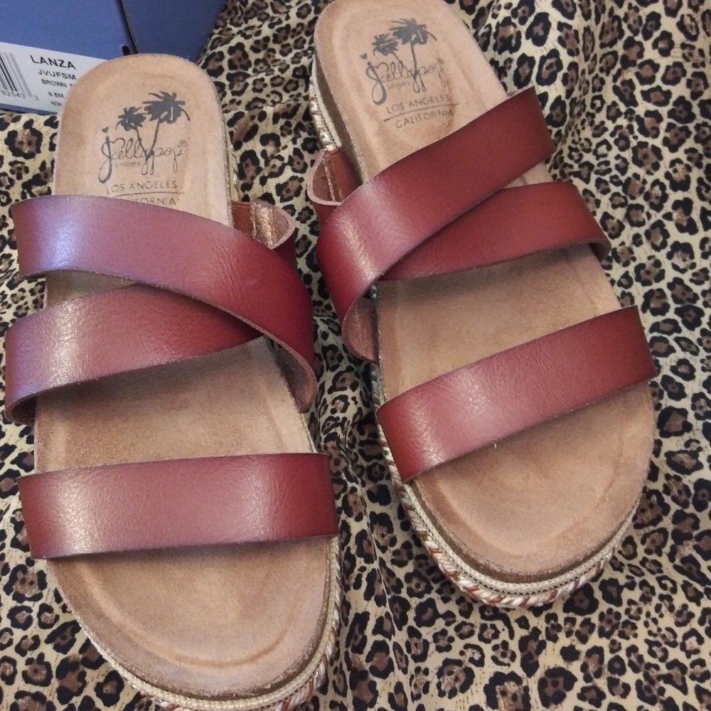 2200 Size 6.5 Jellypop Cork Bottom Platform Sandals - Picture 4 of 8
